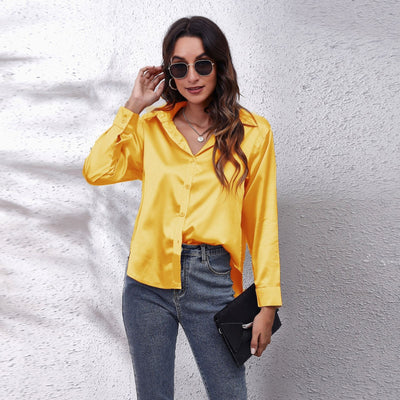 Elegant Women's Silk-Like Satin Blouse