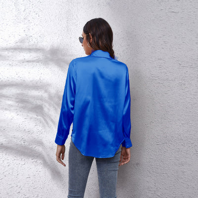 Elegant Women's Silk-Like Satin Blouse